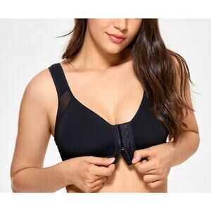 Nwot ANRIO Women's Adjustable Corrector Shaping Bracing Sports Bra Black sz XL